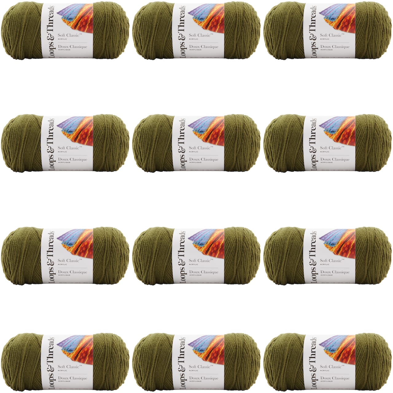 12 Pack: Soft Classic™ Solid Yarn by Loops & Threads®